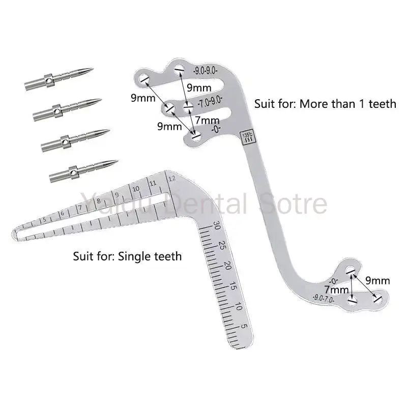 Dental Stainless Steel Implant Guide Double-Sided Scale Drilling Positioning Measuring Instrument Dental Tools