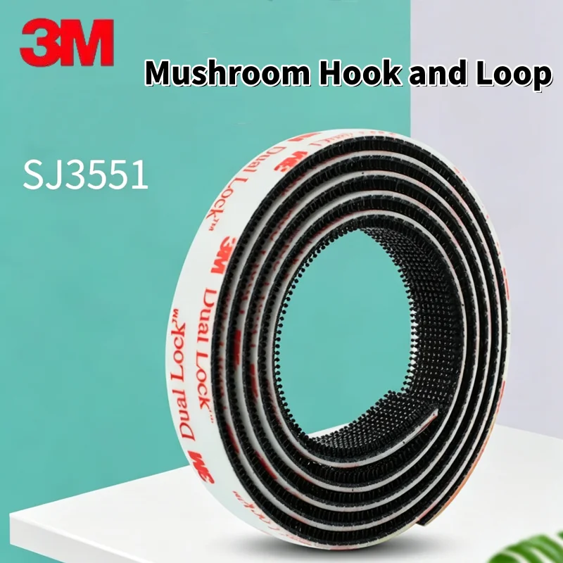 3M Dual Lock Reclosable Fastener Double Sided Tape SJ3551_3551CF Strong High Viscosity Black Back Adhesive Hook and Loop Tape