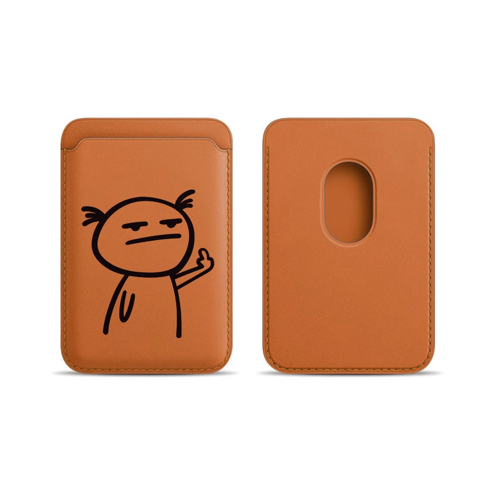 Stick Figures Leder-Kartenetui Handyhülle Kartenhalter für Magnetische Hülle Geeignet für alle iPhone Magsafe Karten-Handy-Rückseiten-Taschen – Detail 11