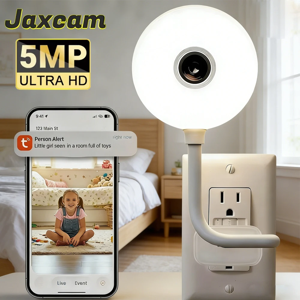 

Умная мини-IP-камера Tuya 5 МП для помещений, беспроводная, с функцией радионяни, USB-питание, AI-отслеживание, портативная камера для наблюдения за ребенком