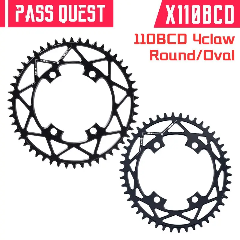 

PASS QUEST X110 4claw 110BCD Crankset Round OVAL Hollow Narrow Wide Chainring R2000 R3000 4700 5800 6800 DA9000 Cycling Parts