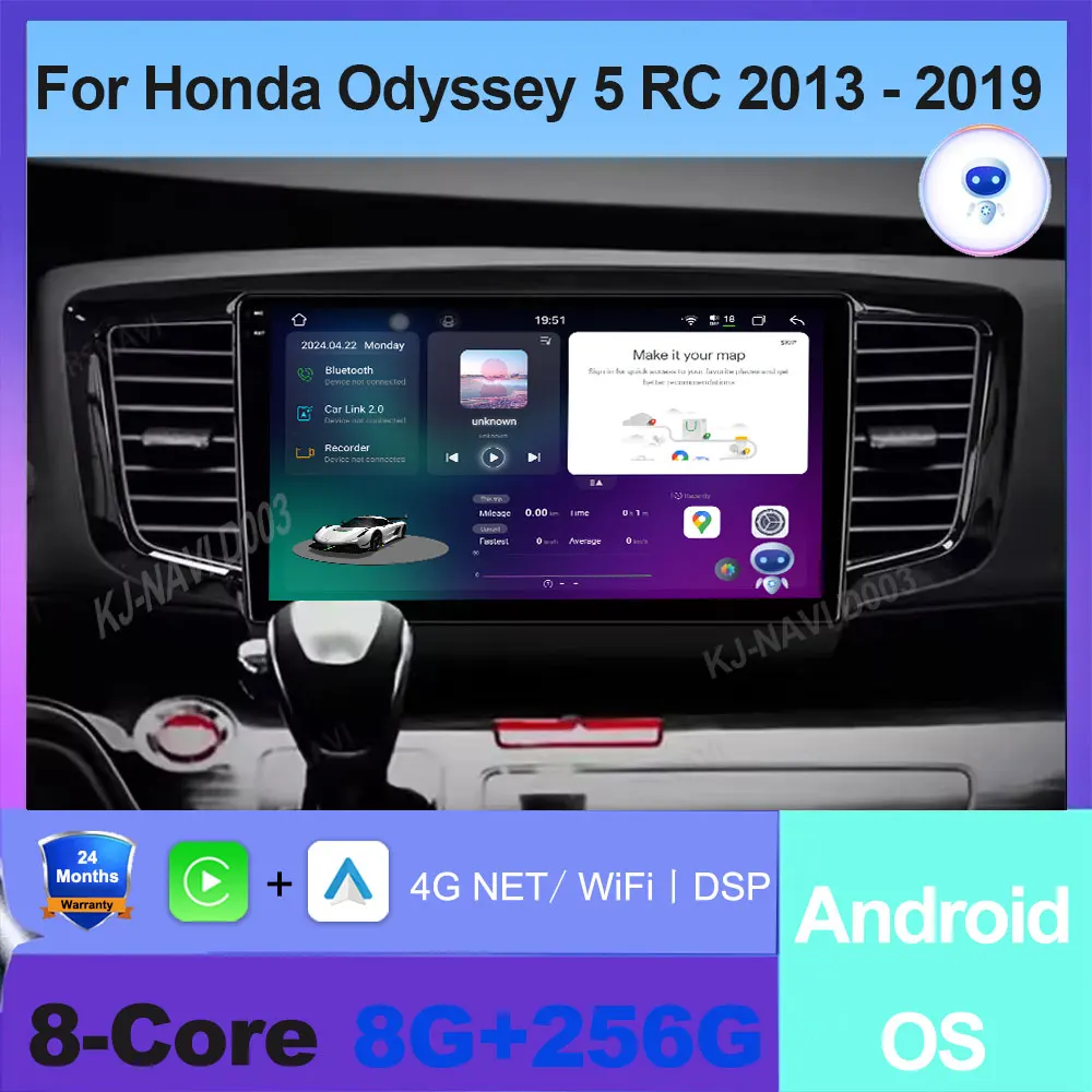 

Android Auto Wireless Carpaly Car Radio For Honda Odyssey 5 RC 2013 - 2019 Multimedia Video Player 4G LTE+WIFI Bluetooth GPS Fan