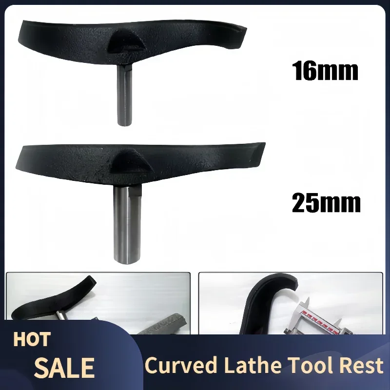 1PC 16/25mm Wood Lathe Tool Holder Special-Shaped Cast Iron Woodworking Curved Lathe Tool Rest Turning Tools For Bowl Woodwork