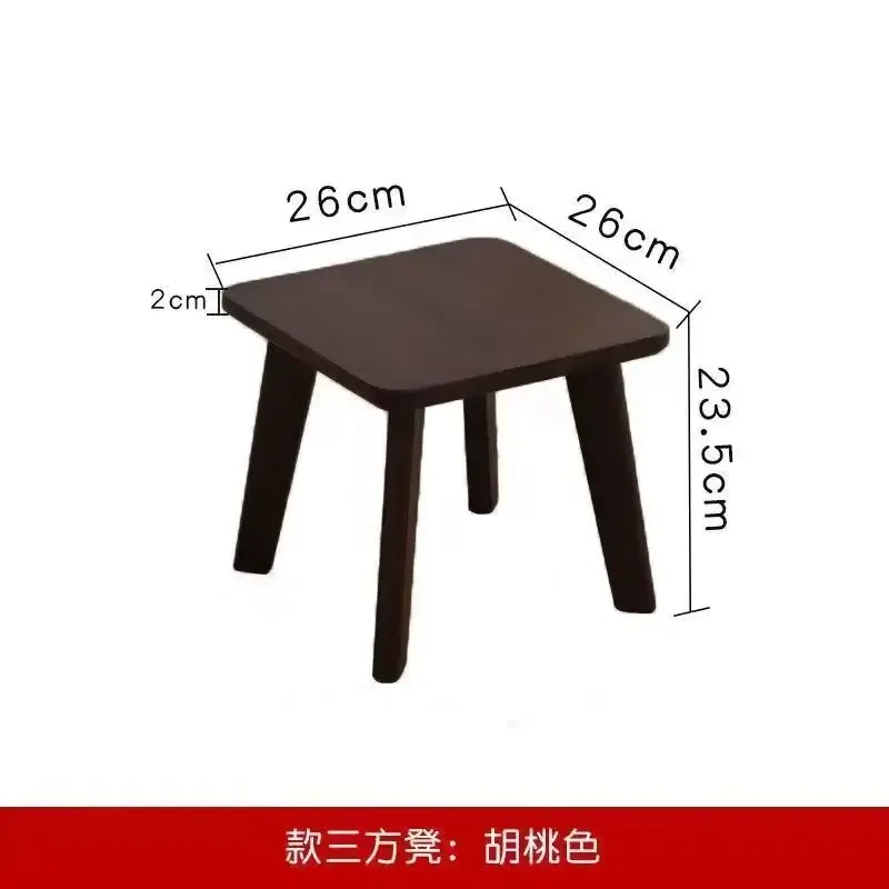 Solid wood small stool home round low square stool small bench for shoes foot living bedroom sofa single stool