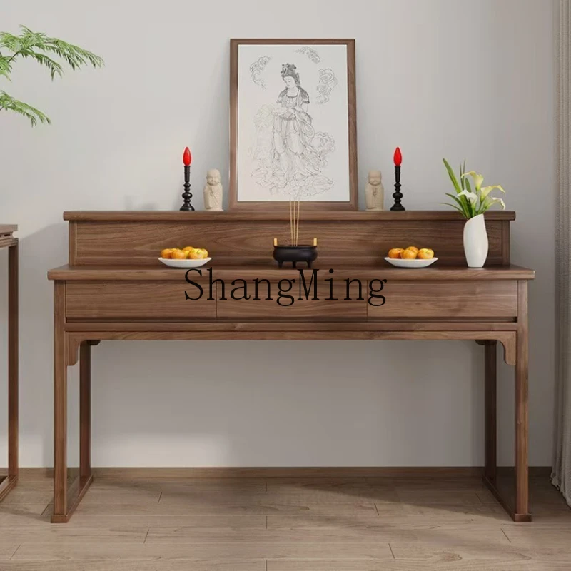 CLsimple Buddhist tablenew Chinese solid wood  incense table household Buddhist hall tribute table