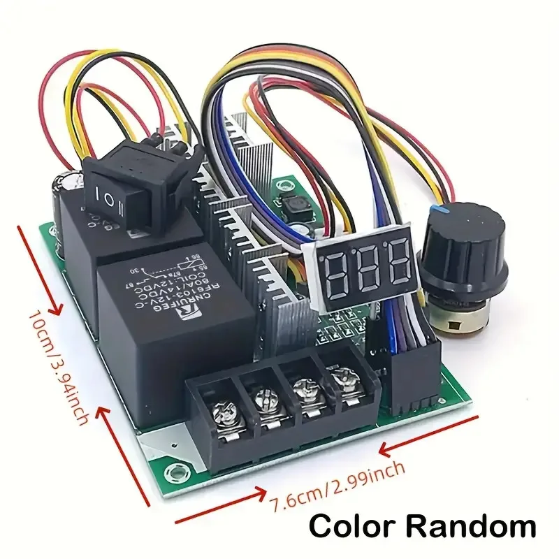 Regolatore di velocità regolabile 60A 0-100 per motore DC fai-da-te - Display digitale a LED e regolazione PWM DC 10V-55V