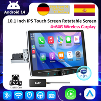 ESSGOO Android 14 Universal Car Radio Rotatable Screen 1din 4+64G Carplay Bluetooth FM Radio Receiver TF USB WIFI