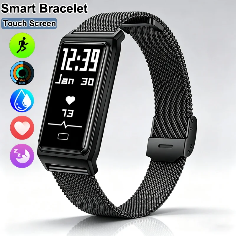 2026 New Fitness Tracker Smart Bracelet Men Women 10ATM Waterproof Built-in Heart Rate Sleep Monitor GPS Track Sport Smartwatch