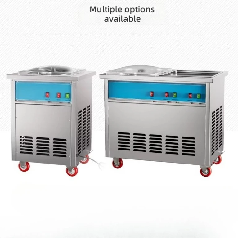 Automatic Fried Ice Cream Machine for Stall, Thick Cut Fried Yogurt Maker, Make Ice Cream Roll, Slush and Ice Porridge