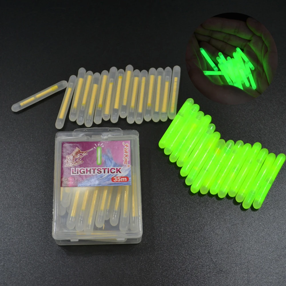 High brightness Chemical Light Dark Glow Luminous Float 15pcs/lot Lightstick Fishing Float Fishing Light Stick Fluorescent