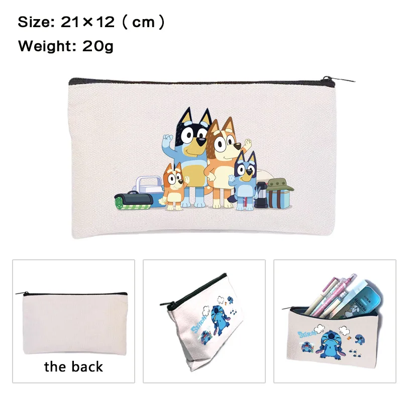 Estuche para lápices Bluey, caja de lápices periférica de animé, caja de papelería para estudiantes, bolsa de almacenamiento tipo billetera de gran capacidad, estuche para lápices