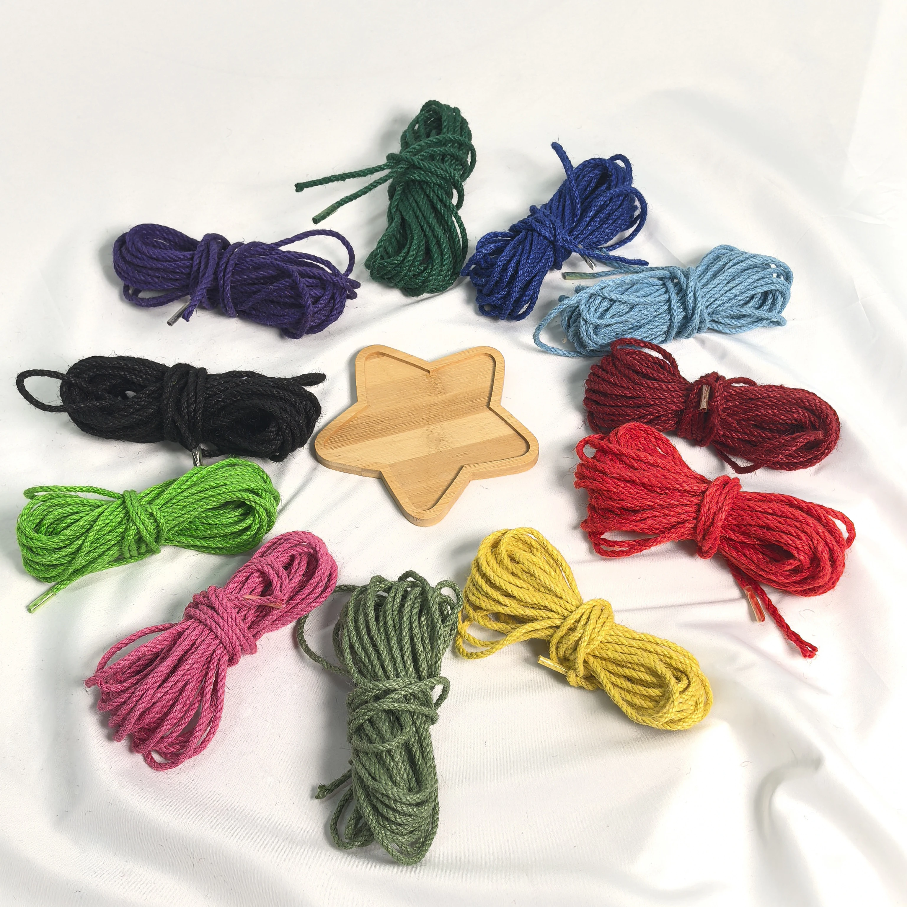 10 ياردة حبل الكتان الملون 4.5 مللي متر قوي المنسوجة بإحكام القط تسلق الإطار رياض الأطفال المنسوجة يدويا DIY بها بنفسك الرجعية ديكور المنزل الطرف