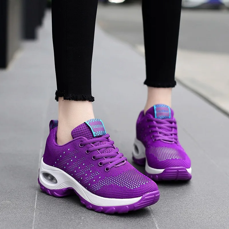 Women's Sneakers Fashion Casual Shoes New Summer Cushion Female Shoes Platform Walking Shoe Mesh Heightening Vulcanized Shoes