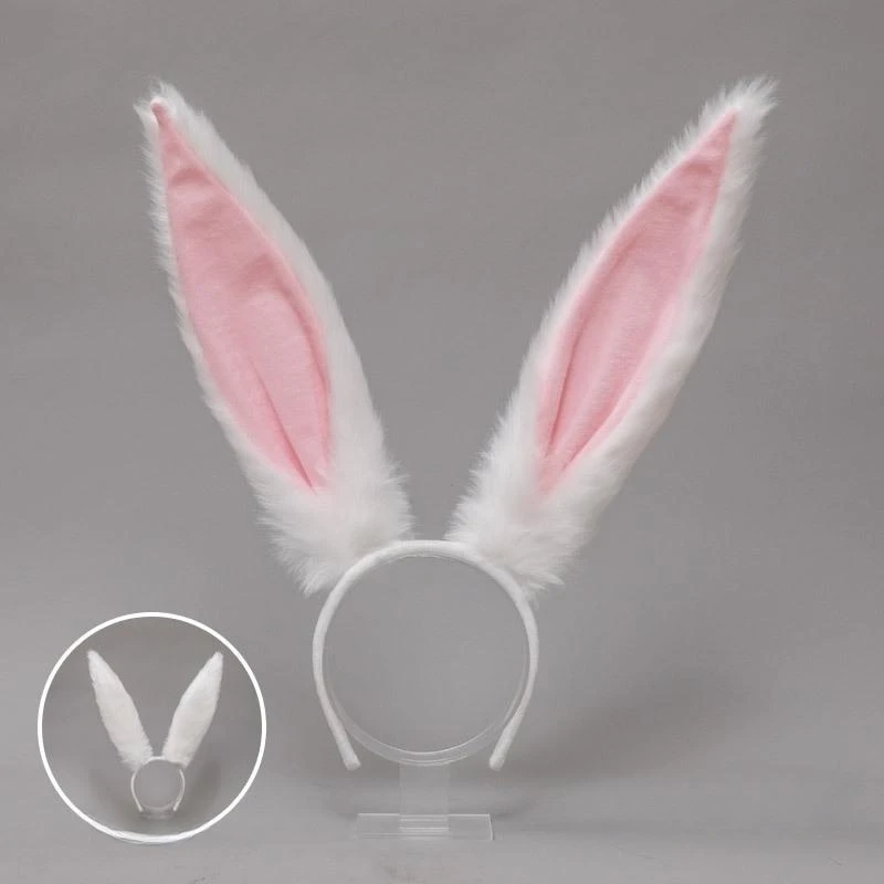 Cute Easter Adult Plush Bunny Ears Hairbands Soft Rabbite Ears Headbands for Women Girls Anime Cosplay Party Hair Accessories