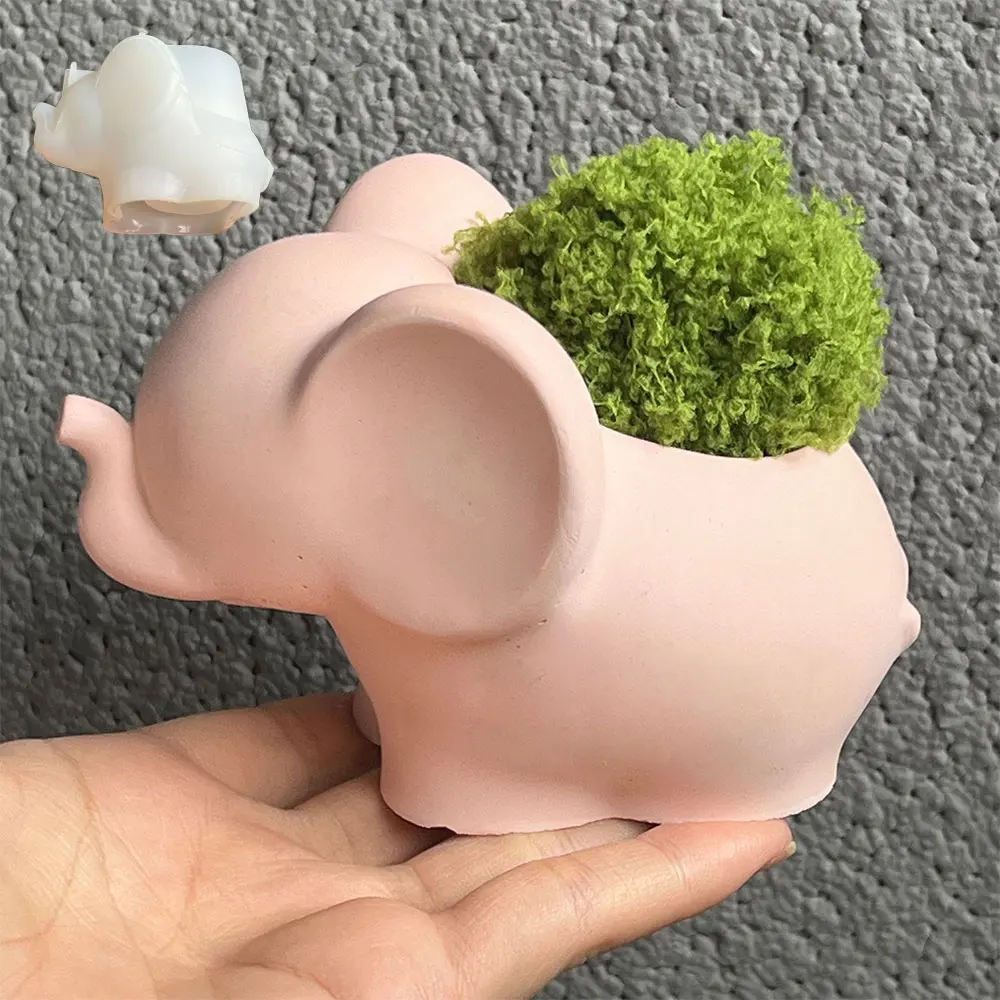 Śliczny słoń wazon formy silikonowe DIY żywica epoksydowa tynk ogrodnictwo rzemiosło doniczka formy odlewnicze obsadka do pióra formy