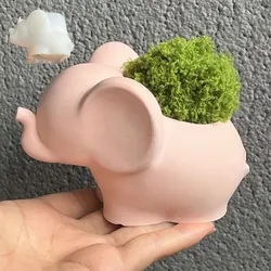 Cute Elephant Vase Silicone Mold DIY Epoxy Resin Plaster Gardening Crafts Flower Pot Casting Molds Pen Holder mold