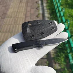 Outdoor Small Straight Knife, Stainless Steel Blade, Plastic Handle with Knife Cover, Camping and Tourism Cutting Tool