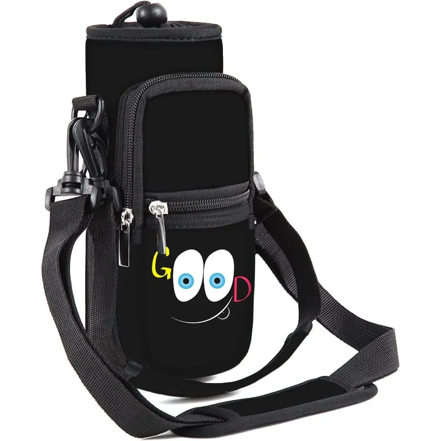 

25 32 40 64 унции держатель для бутылки с водой, изолированный чехол через плечо с карманами на ремешке для мужчин и женщин, тренажерный зал, велоспорт