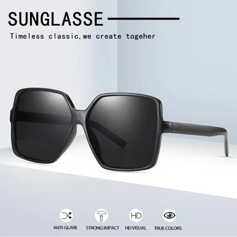 

Women Sunglasses Square Oversized Eyewear Personalized Big Frame Colorful Sun Glasses Trend Eyeglasses Uv400 Curtain for Woman