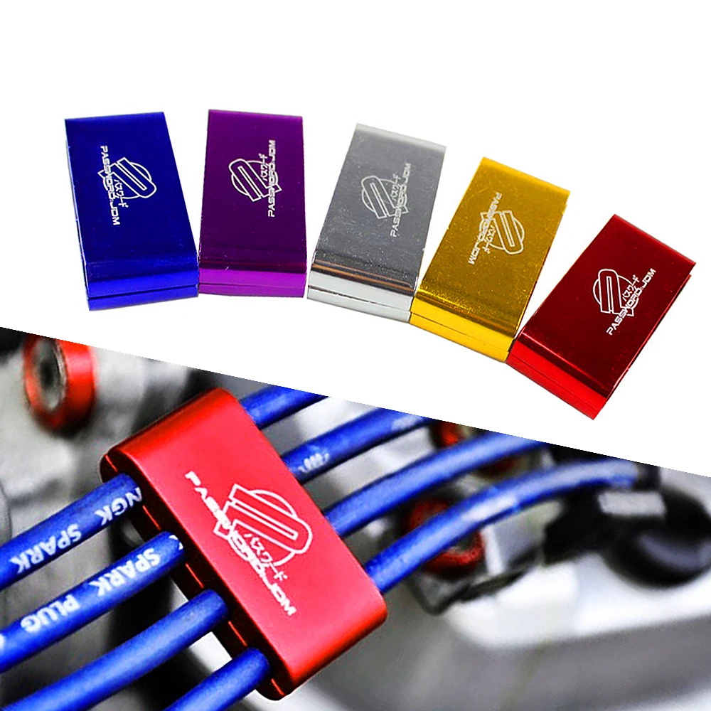 Racing Car Spark Plug Electrical Wire Clamp Separator Line Ignition Cable Clip for Vehicle Decoration Aluminium Alloy