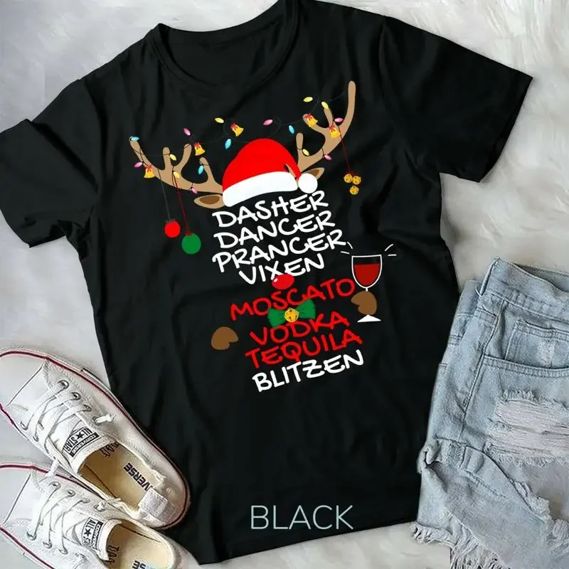 Dasher Dancer Prancer Vixen Moscato Vodka Tequila Blitzen Unisex Form T Shirt
