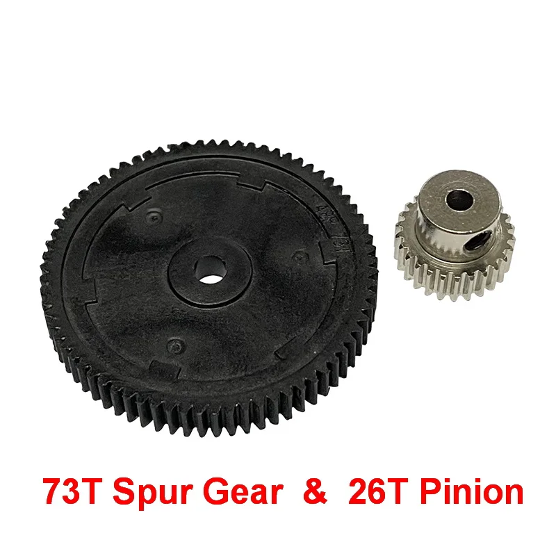 Nylon 48P Spur Gear 73T 48P Metal Pinion 3.17mm 19T 26T 34T Motor Gear For 1/10 Rc Model Car Parts