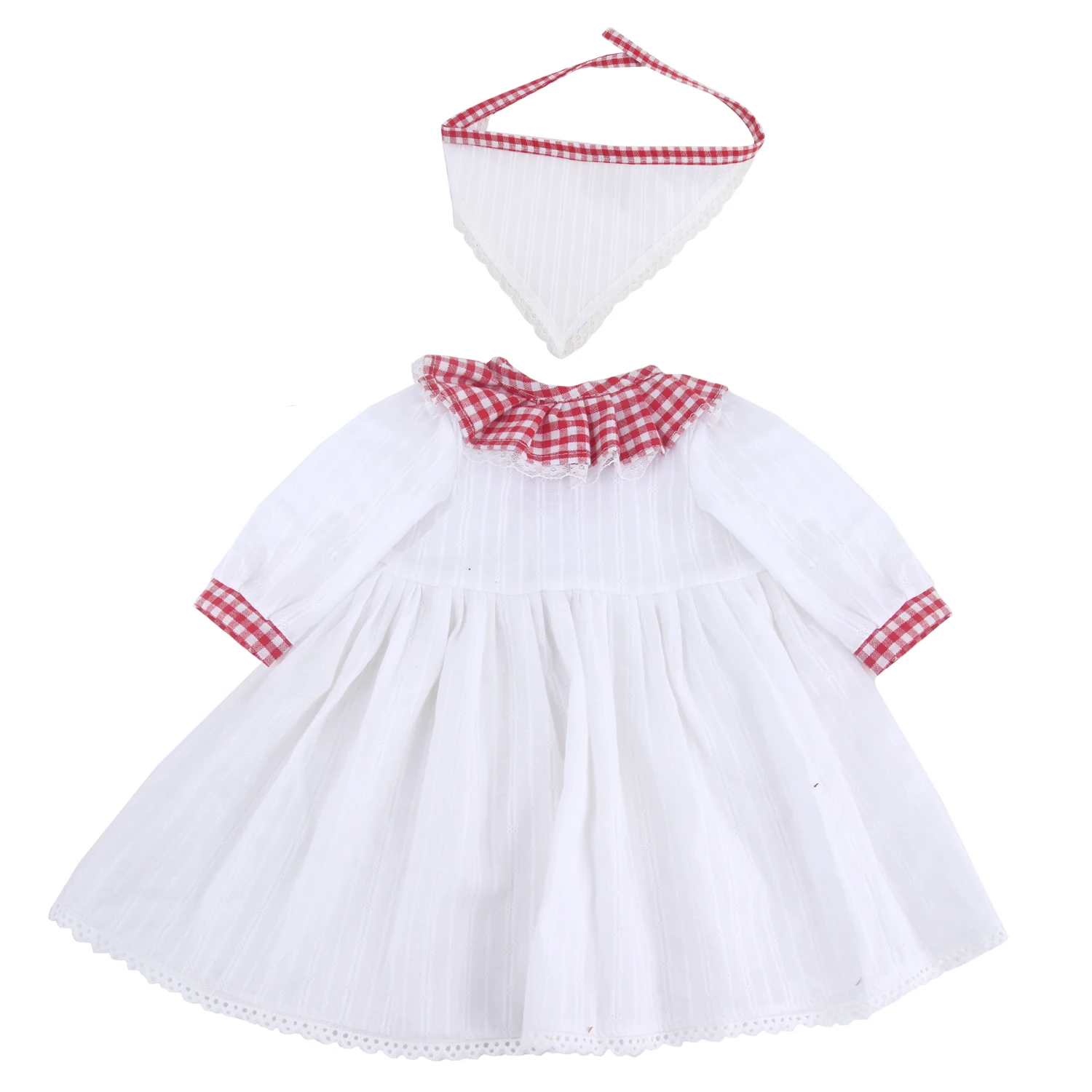 55CM Reborn Mädchen Puppe Kleid Set Plaid Kragen Spitze Kleid + Haarband Kleidung Outfit Für 22-zoll Baby neue Geboren Mädchen Puppen Spielzeug Geschenk