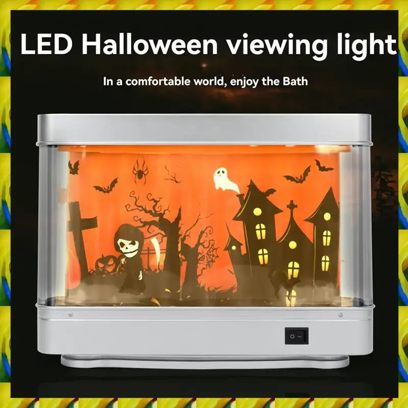 WFF Fish Tank Light Aquarium Decor Night Light Virtual Halloween Dynamic LED Table Lamp For Room Decor Home, Office