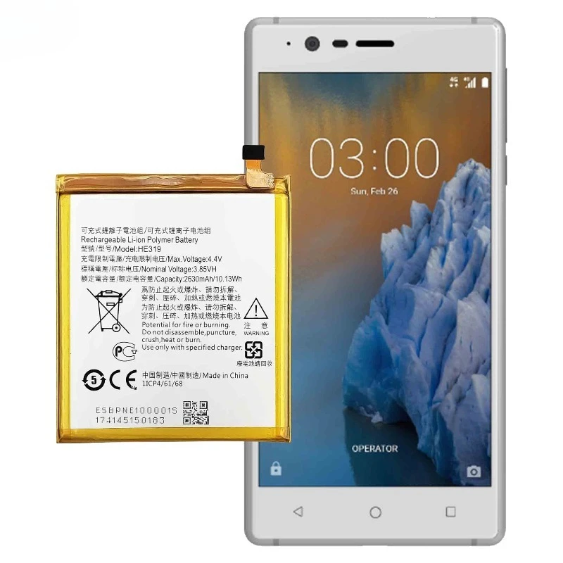 HE319 for Nokia 3TA-1020/1028/1032/1038  Phone Battery High Quality High Capacity Replacement Bateria Grade A Cell with Tools view 4
