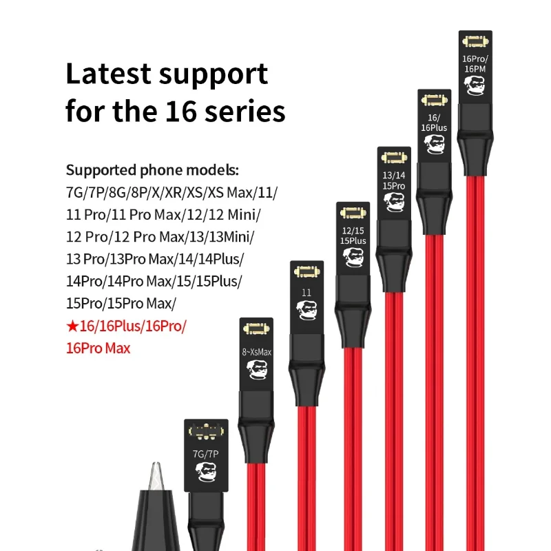 Cable de prueba de fuente de alimentación CC de línea de arranque de aire mecánico para iPhone 7-11 12 13 14 15 16 Pro Max Cable de activación de placa base de teléfono
