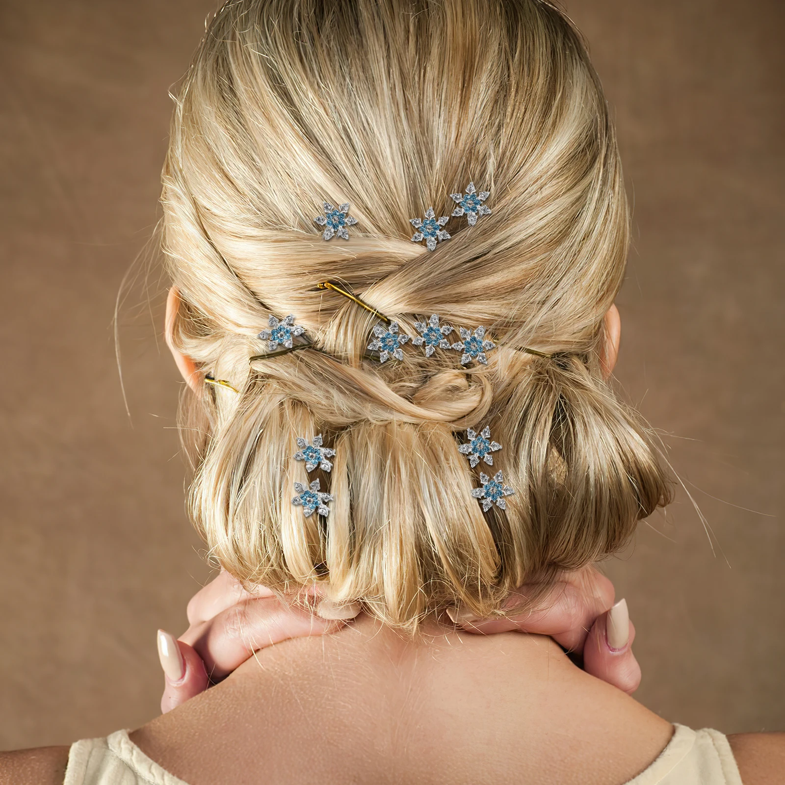 

12pcs Crystal Snowflake Hairpin Elegant Bridal Accessories Stylish Headwear Women Wedding Party Prom Hair Tools Decorative