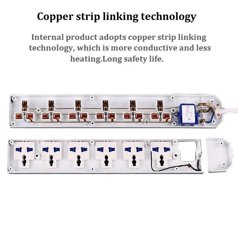 Electric Socket 3 4 5 6AC Universal Outlets Multi conversion Jack US EU UK AU CN Plug Socket 10A 2500W Power Strip with Switch