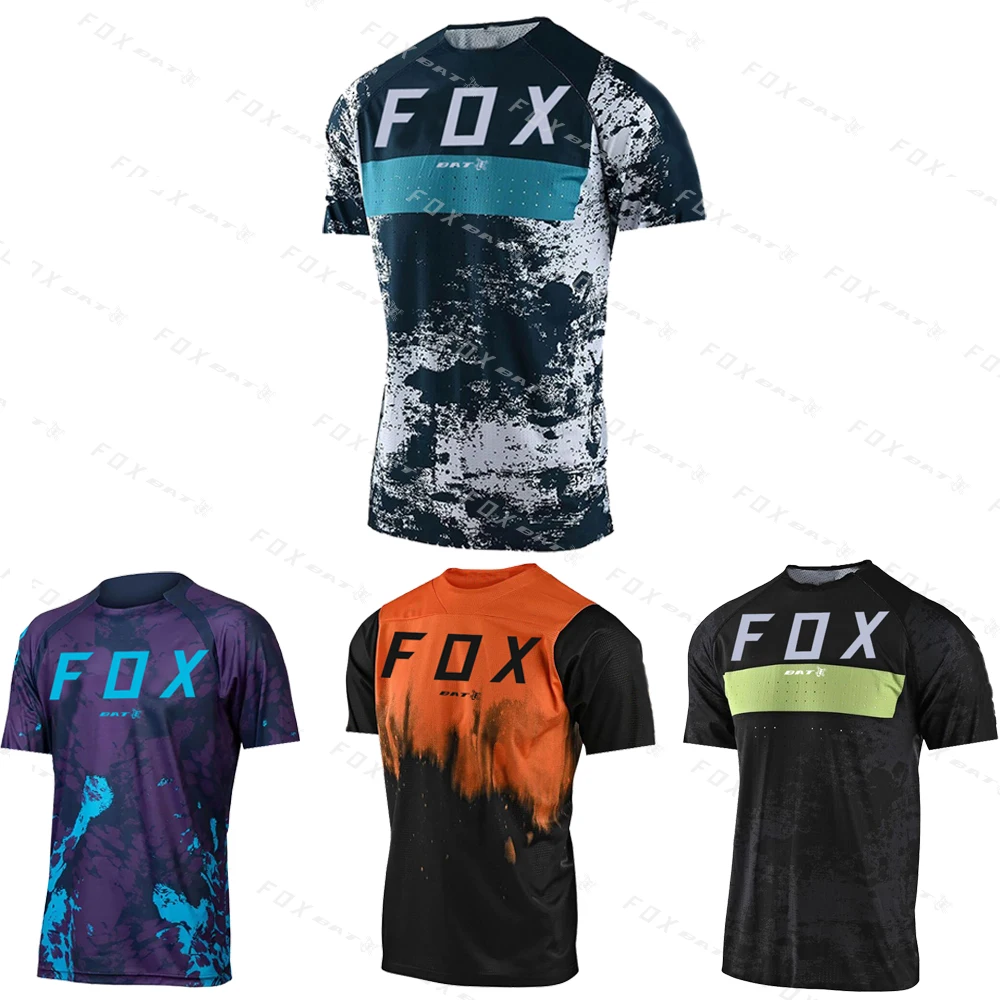 

Men's Downhill Jersey Motocross Mountain Enduro Bike Clothing Men Cycling Quick Dry Motocross Jersey Bat Fox MTB T Shirt