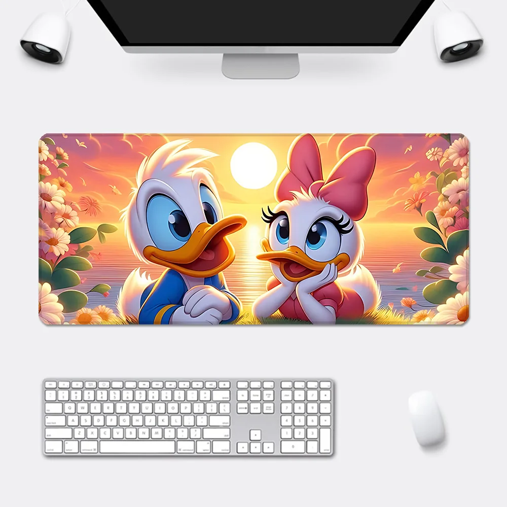 Cartoon Donald Duck Daisy Ducks Couple Mousepad HD Printing Computer Gamers Locking Edge Non-slip Mouse Pad Keyboard PC Desk Pad