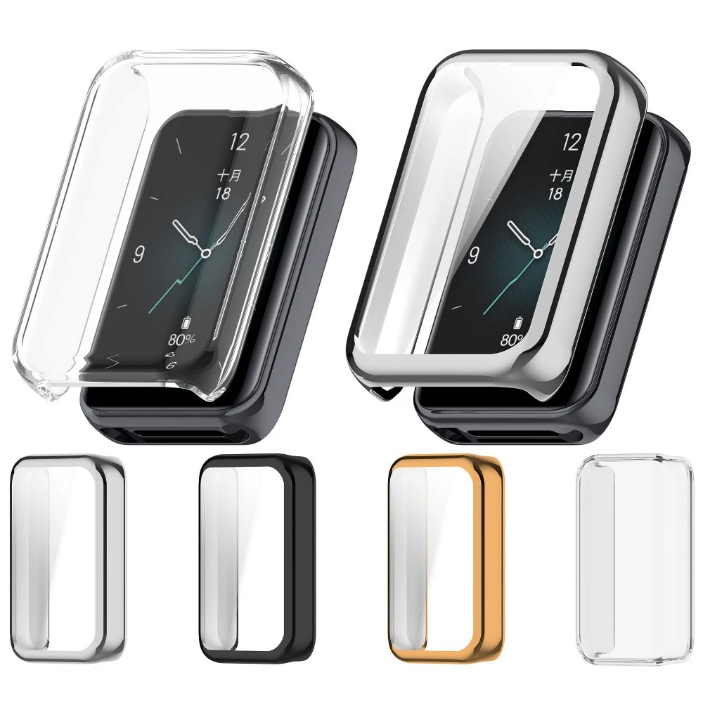 PC tpu Case+Tempered Glass For Huawei Honor band 9 Full Cover Screen Protector Smartwatch Bumper Cleaning cotton