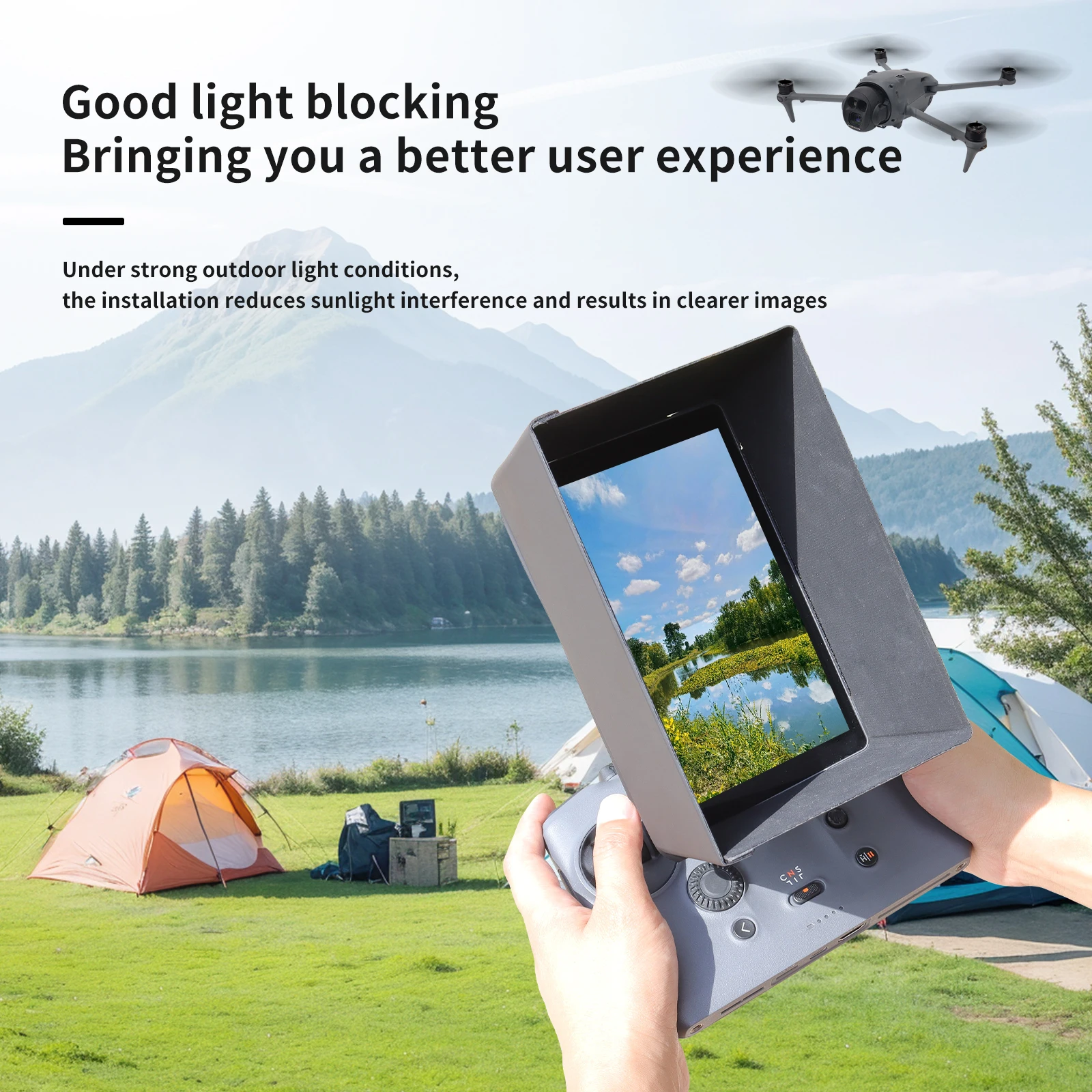 

​RC Pro 2 Screen Light Hood for DJI Mavic 4Pro Remote Control Light Shield Blocking and Scratch Resistant Protective Cover Black