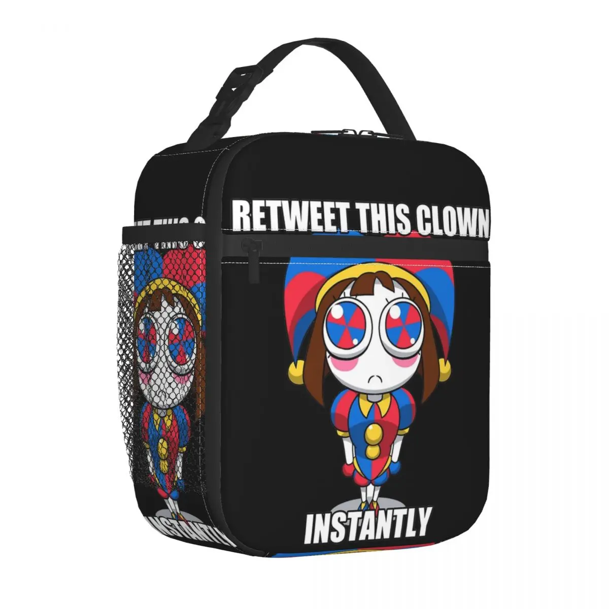 The Amazing Digital Circus Meme Insulated Lunch Bag Portable Meal Container Cooler Bag Tote Lunch Box Beach Outdoor Food Handbag