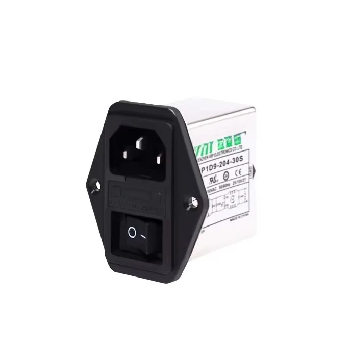 IEC Inlet with Safety Tube and Switch EMI Single Phase Power Plug Passive Filters