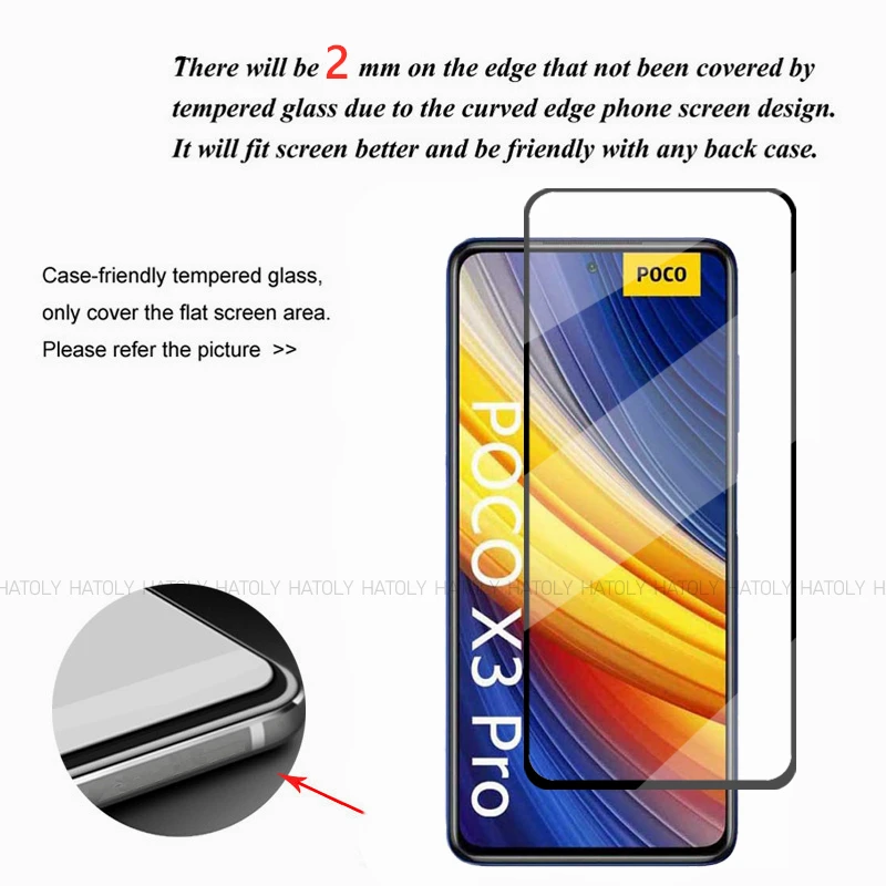 2/4PCS Tempered Glass For Xiaomi Poco X3 Pro Screen Protector Xiaomi Poco X3 Pro X3 NFC Full Glue Phone Film Xiaomi Poco X3 Pro