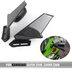 For Kawasaki NINJA ZX6R ZX14R ZX 6R 14R ZX25R ZX4RR ZX 25R Motorcycle Rearview Mirrors Wind Wing Adjustable Rotating Mirror