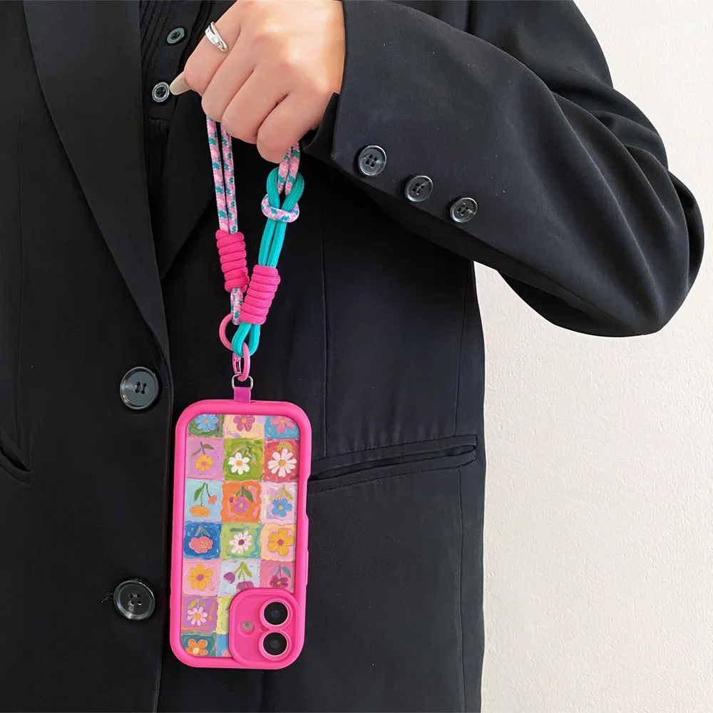 Cxd5Custodia per telefono con cordino a tracollaPerXiaomi Poco X6 F6 M6 F7 X7 M7 F5 X5 X3 M3 Pro C55 C50 C51 C65 C75 C71 Copertura per catena da polso fiore