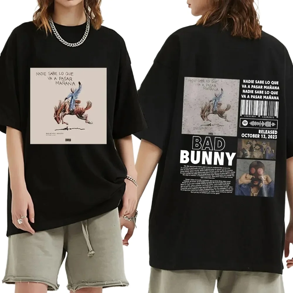 Rapper Bad Bunny Nadie Sabe Lo Que Va EINE Pasar Mañana Album T Männer Frauen T Shirt Kurzarm Sommer Atmungsaktive Tops
