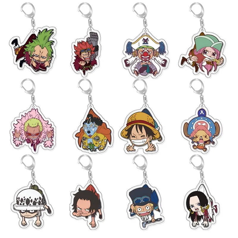 One Piece Luffy Zoro Keychain Character Keyring Pendant Grand Line Adventure Bag Charms Pendant Fans Gift Accessories Collection
