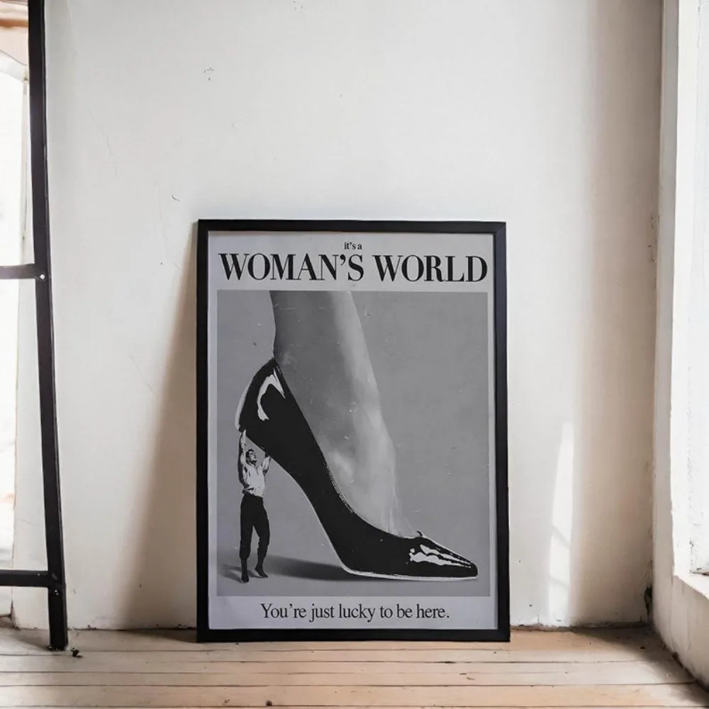 لوحة فنية جدارية مطبوعة على شكل امرأة ريترو ريترو بدون إطار، لوحة قماشية لغرفة النوم، طباعة فتاة الموضة