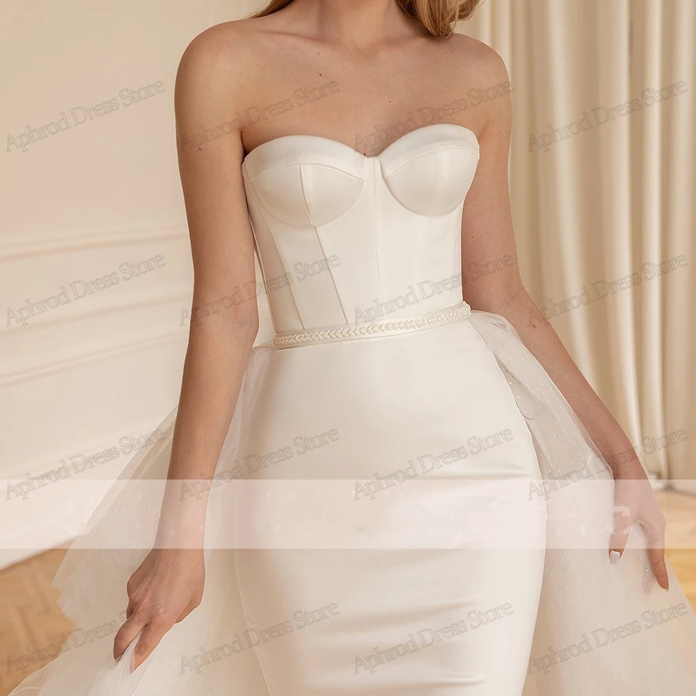 Vestidos De Novia De satén sin tirantes para mujer, ropa De Novia sencilla, Estilo Vintage, Sexy, Formal, elegante, 2024