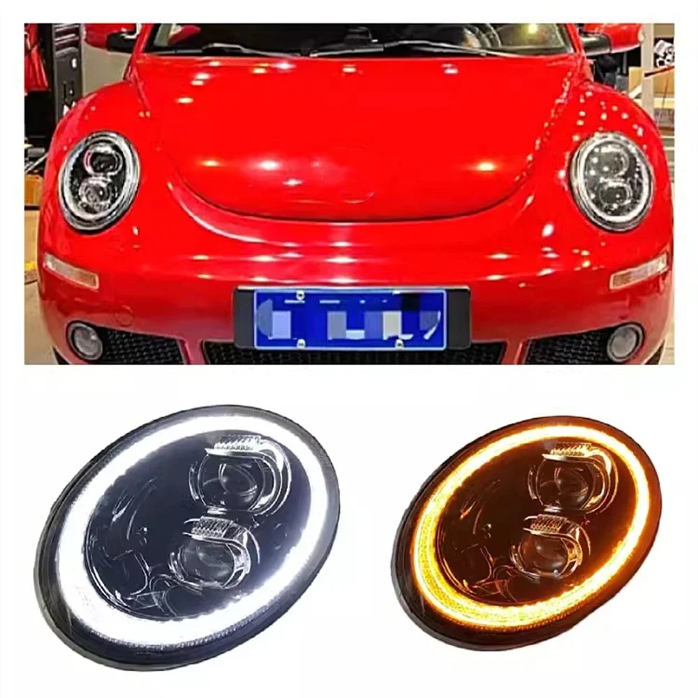 

Автомобильные светодиодные фары в сборе DRL для 06-12 Volkswagen vw Beetle дневные ходовые огни 2 шт.
