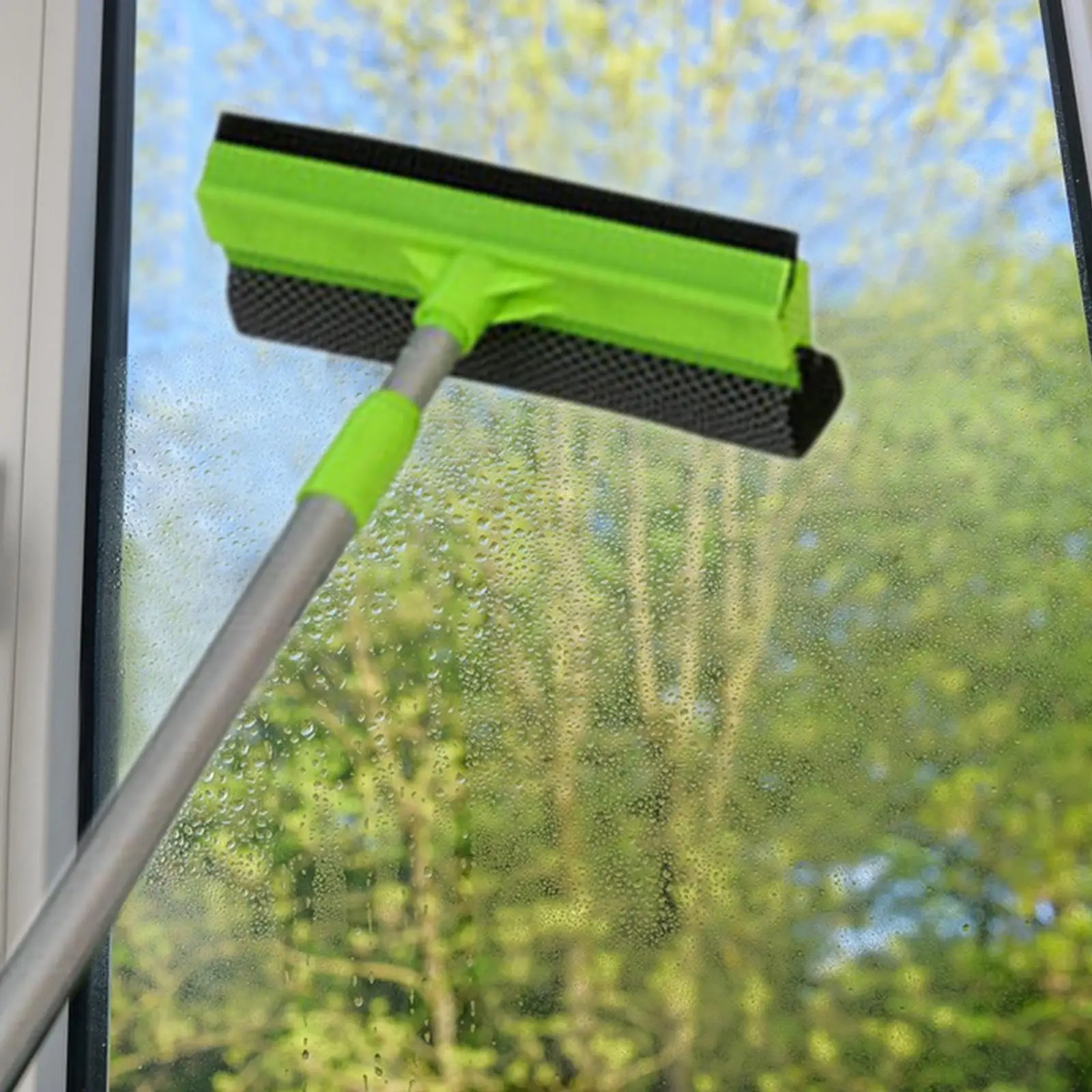 

Window Squeegee 2 in 1 Window Cleaner Multiuse, Highly Absorbent Sponge ,Adjustable Cleaning Brush for Home Car Windshield