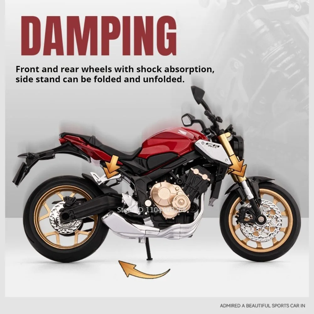 مقياس 1:12 هوندا CB650 HP4 نموذج دراجة نارية لعبة سبيكة دييكاست امتصاص الصدمات نماذج محرك سباق مصغرة للأطفال هدايا #5