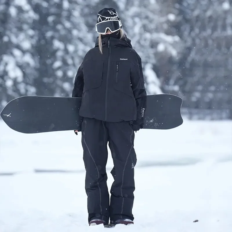 

Новый зимний уличный лыжный костюм, мужской двухбортный водонепроницаемый ветрозащитный износостойкий женский дышащий повседневный спортивный зимний костюм