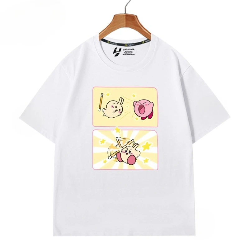 Chiikawa Simple Cartoon Character Graphic T‑Shirt, Unisex Couple Casual Summer Short‑Sleeve Oversized Streetwear Daily Top